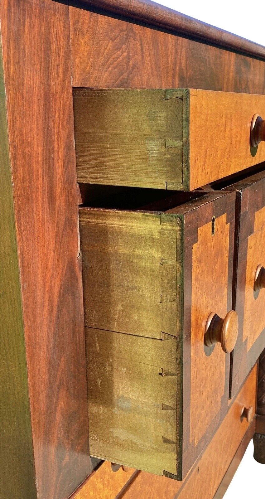 Early 19th Century Vermont Federal Butler's Desk in Bird's Eye Maple & Mahogany