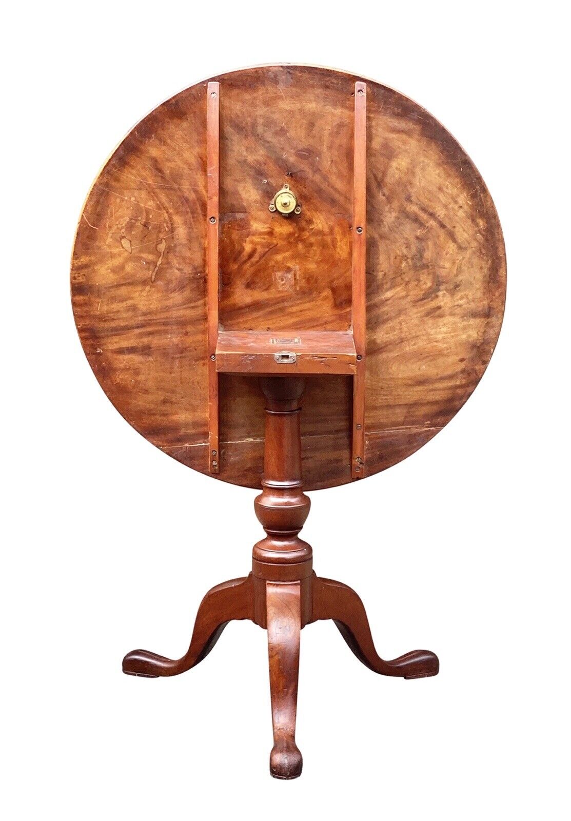 18th C Antique Massachusetts Mahogany Tilt Top Tea Table - Joseph Short