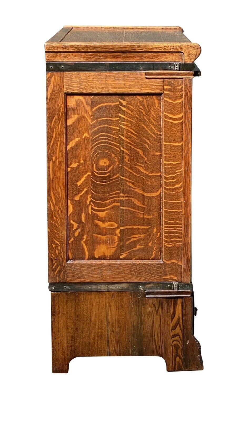 19th C Antique Oak Encyclopedia Size Large Barrister Bookcase / Cabinet - Globe