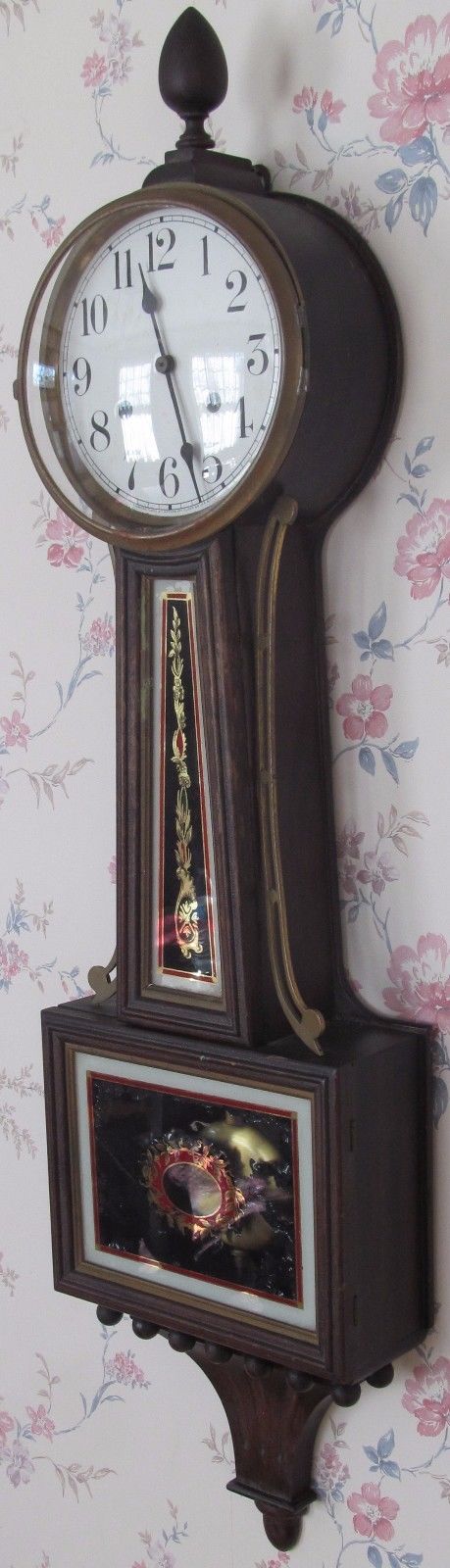 LARGE ANTIQUE BANJO CLOCK BY THE WATERBURY CLOCK COMPANY WILLARD SERIES