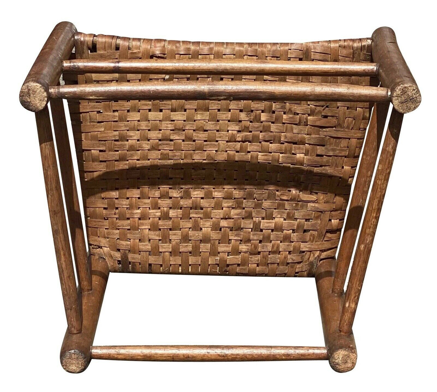 18th C Antique Queen Anne Maple & Ash Ladderback Chair W/ Splint Seat