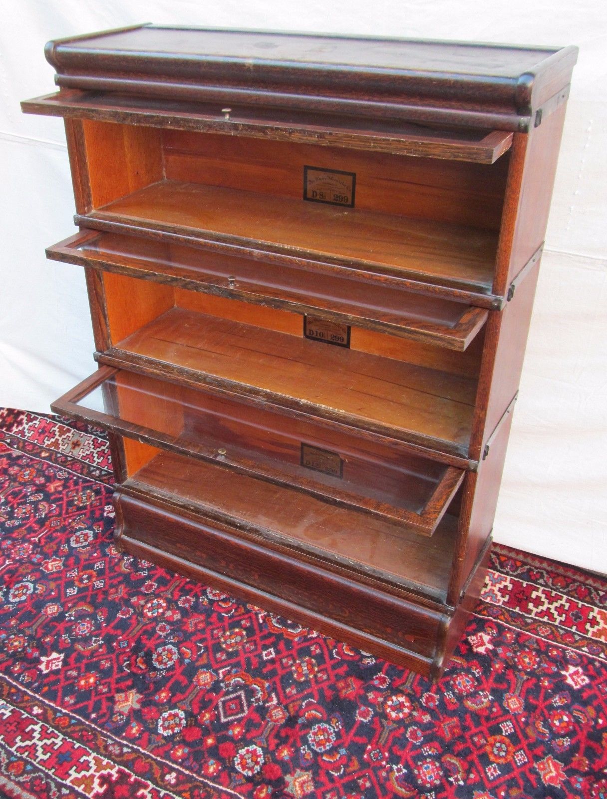 ANTIQUE OAK GLOBE WERNICKE BARRISTER BOOKCASE WITH X-LARGE BASE UNIT