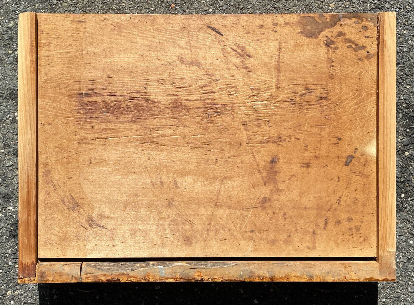 19th C Antique Cherry & Birds Eye Maple Sheraton Worktable / Nightstand