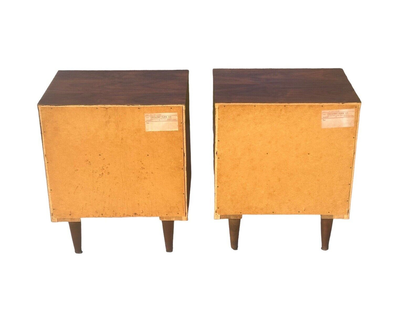 Pair of Mid-century Modern Walnut Two Drawer Nightstands by Crescent Furniture
