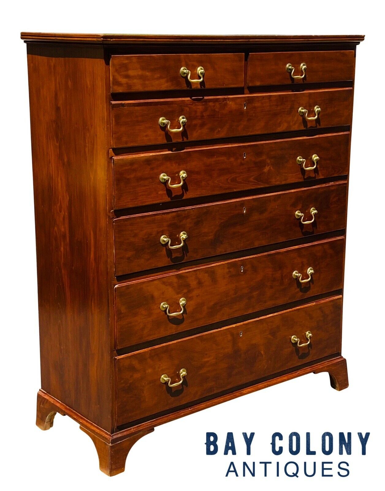 19TH C ANTIQUE KENTUCKY CHERRY HEPPLEWHITE DRESSER / TALL CHEST ~ SOUTHERN US