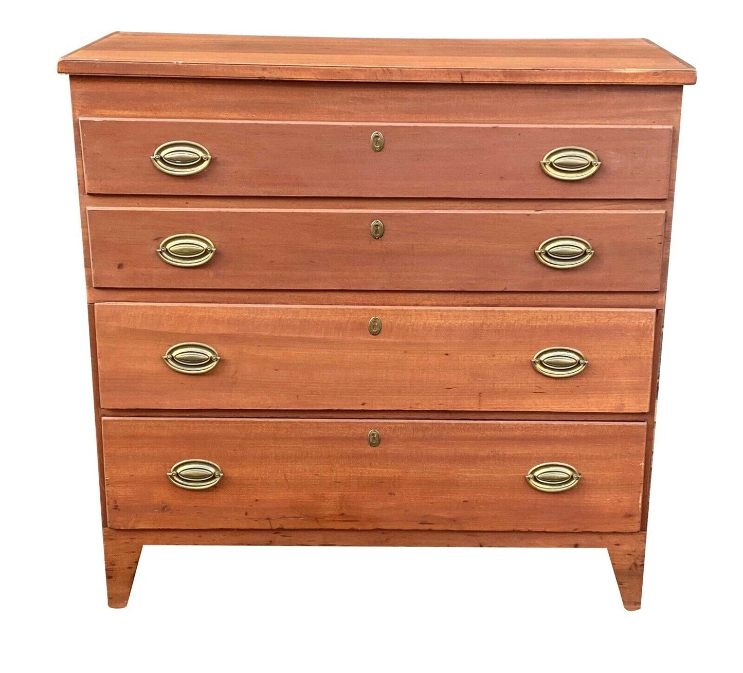 Antique Hepplewhite Tulip Poplar Lift Top Blanket Box / Mule Chest