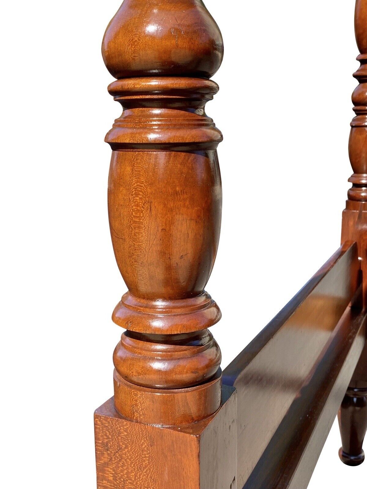 Late 18th Century Federal Antique Sheraton Cherry Four Poster Bed With Acorn Top