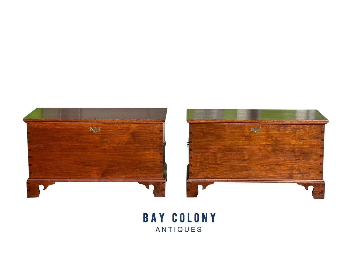 Pair of Queen Anne Style Pennsylvania Walnut Blanket Chests With Secret Interior