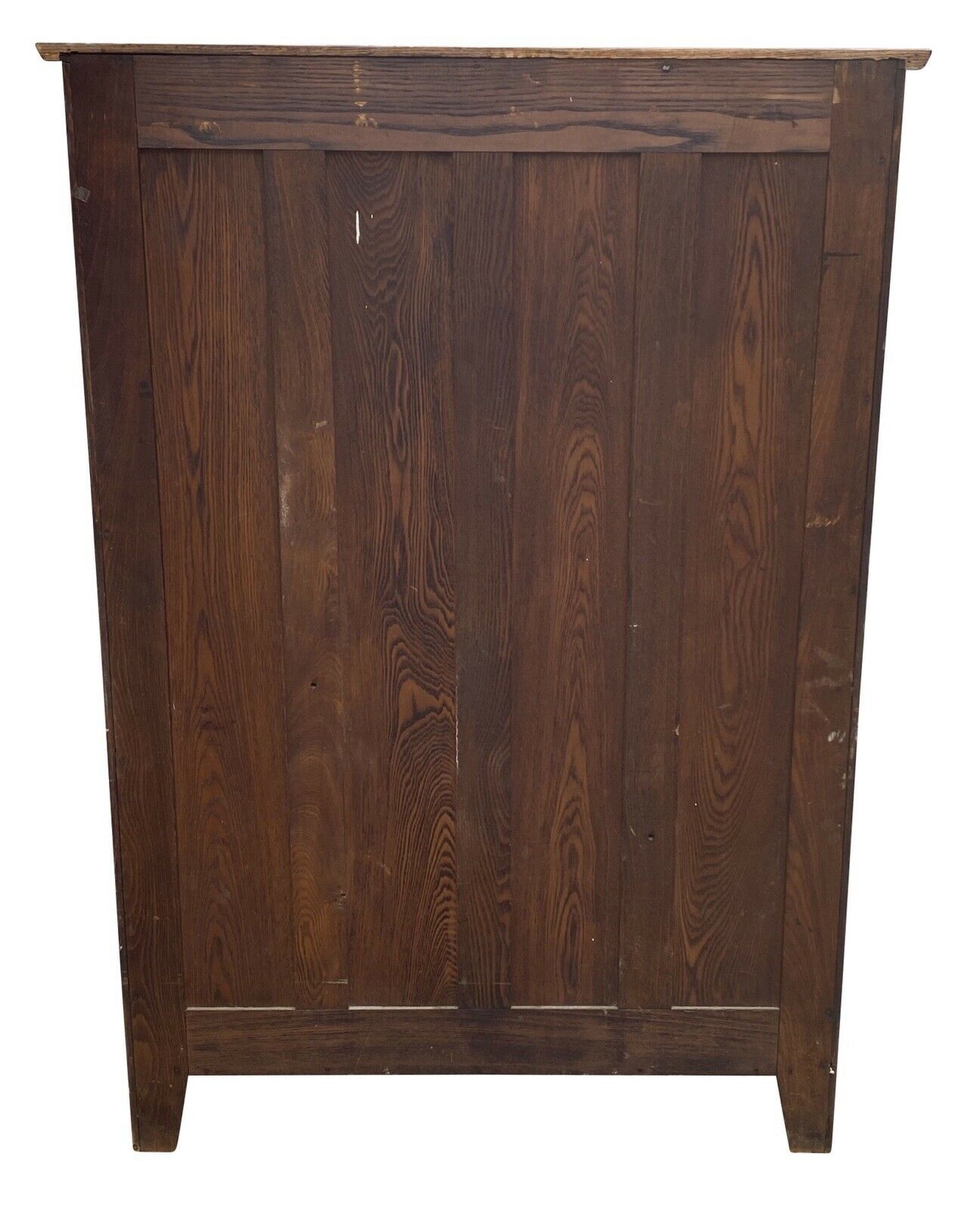 19TH C ANTIQUE VICTORIAN DOUBLE DOOR OAK BOOKCASE / CHINA CABINET