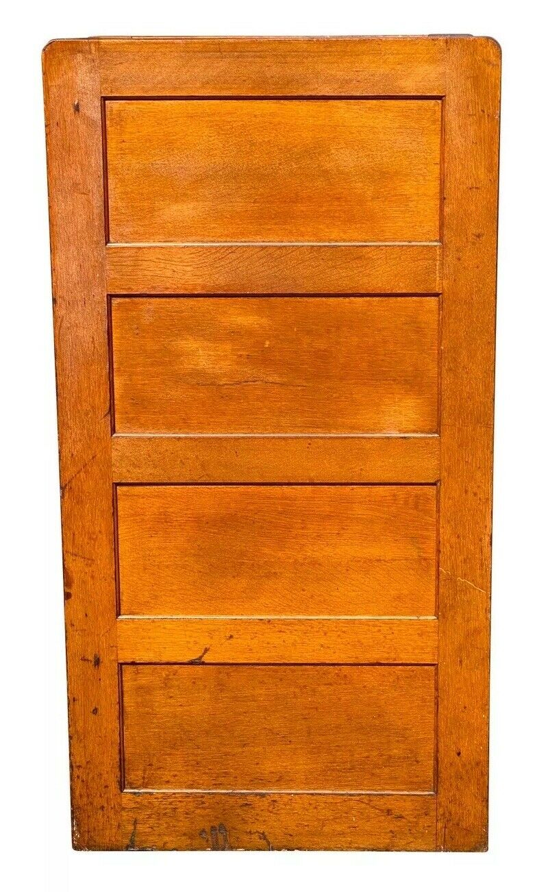 20TH C ANTIQUE LIBRARY BUREAU MAKERS ARTS & CRAFTS 4 DRAWER OAK FILE CABINET