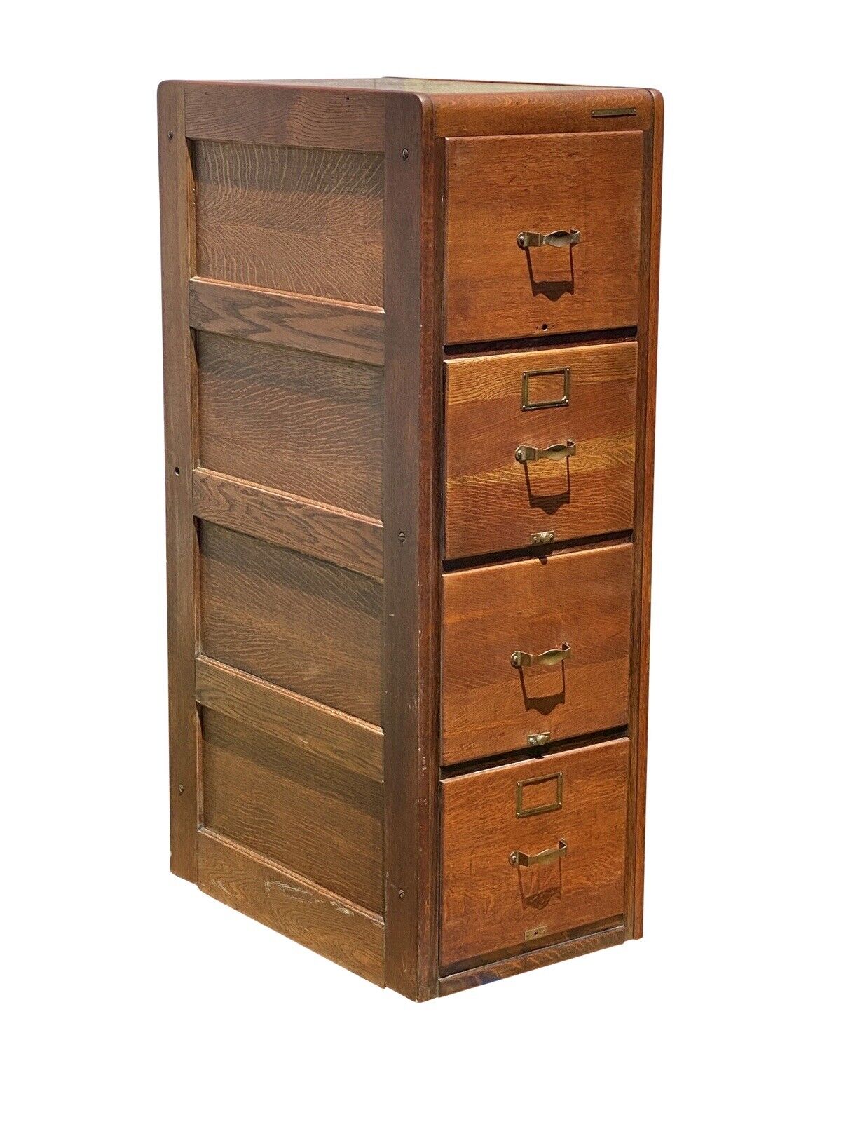 Antique Oak Wood File Cabinet - Library Bureau Sole Makers