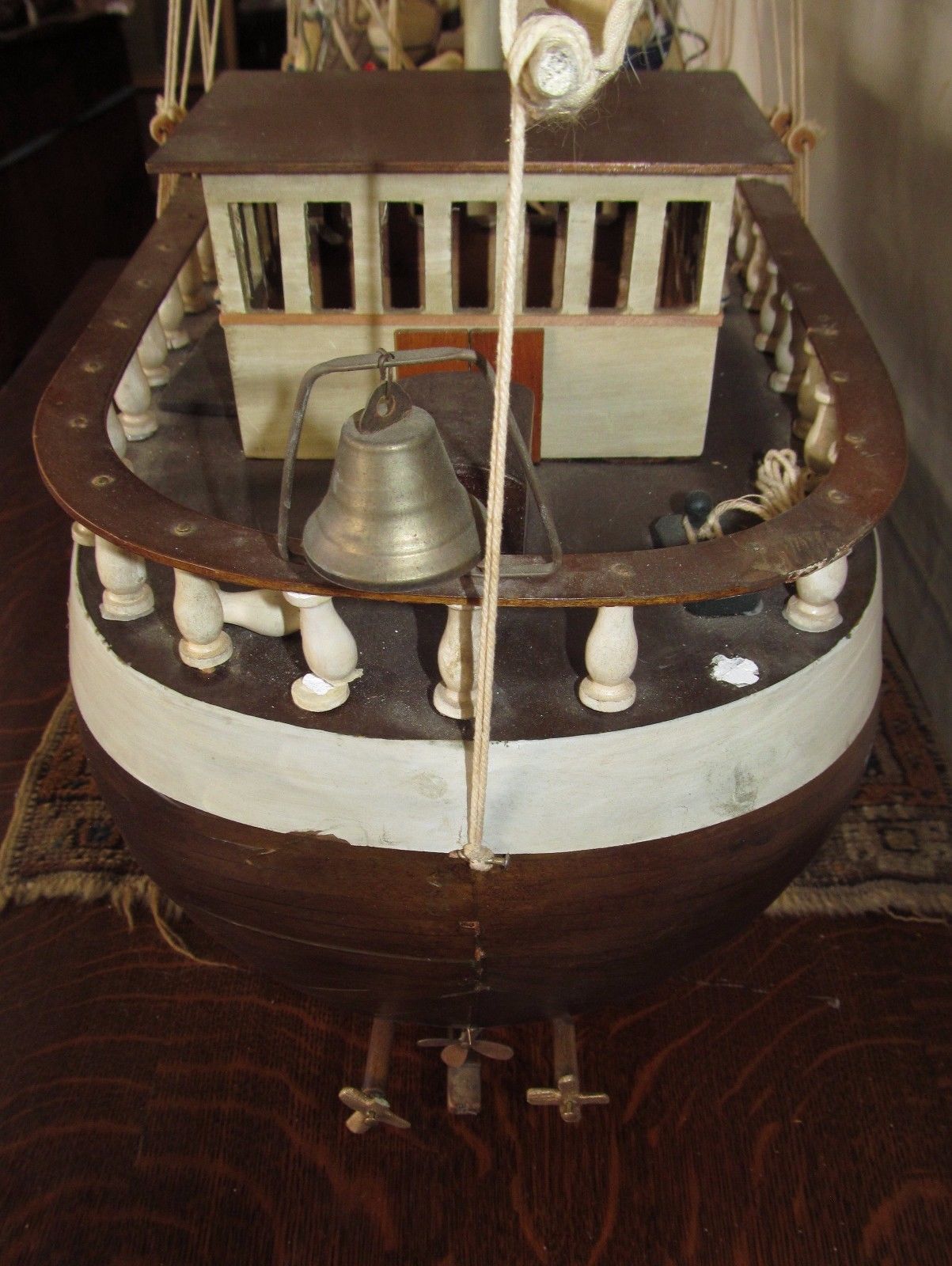 MASSIVE 57" LONG RIGGED TRIPLE MASTED SAILING SHIP MODEL