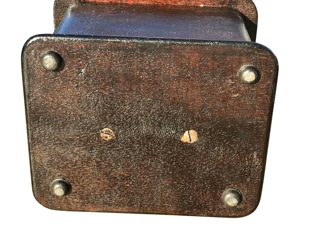 19TH C ANTIQUE INLAID PRIMITIVE FOLK ART MECHANICAL CIGARETTE / SMOKING BOX