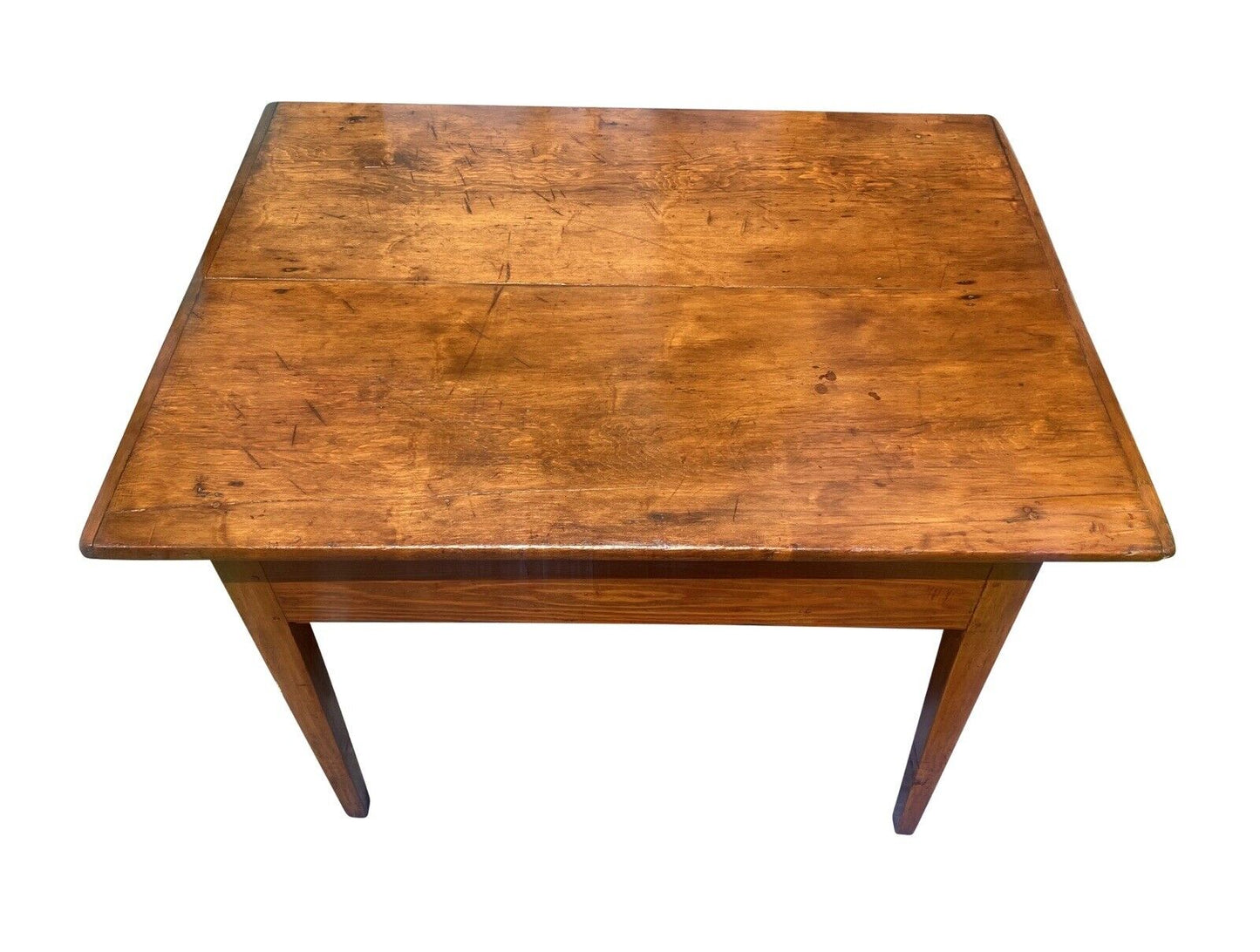 Antique New England Pumpkin Pine Tavern Table / Dining Table