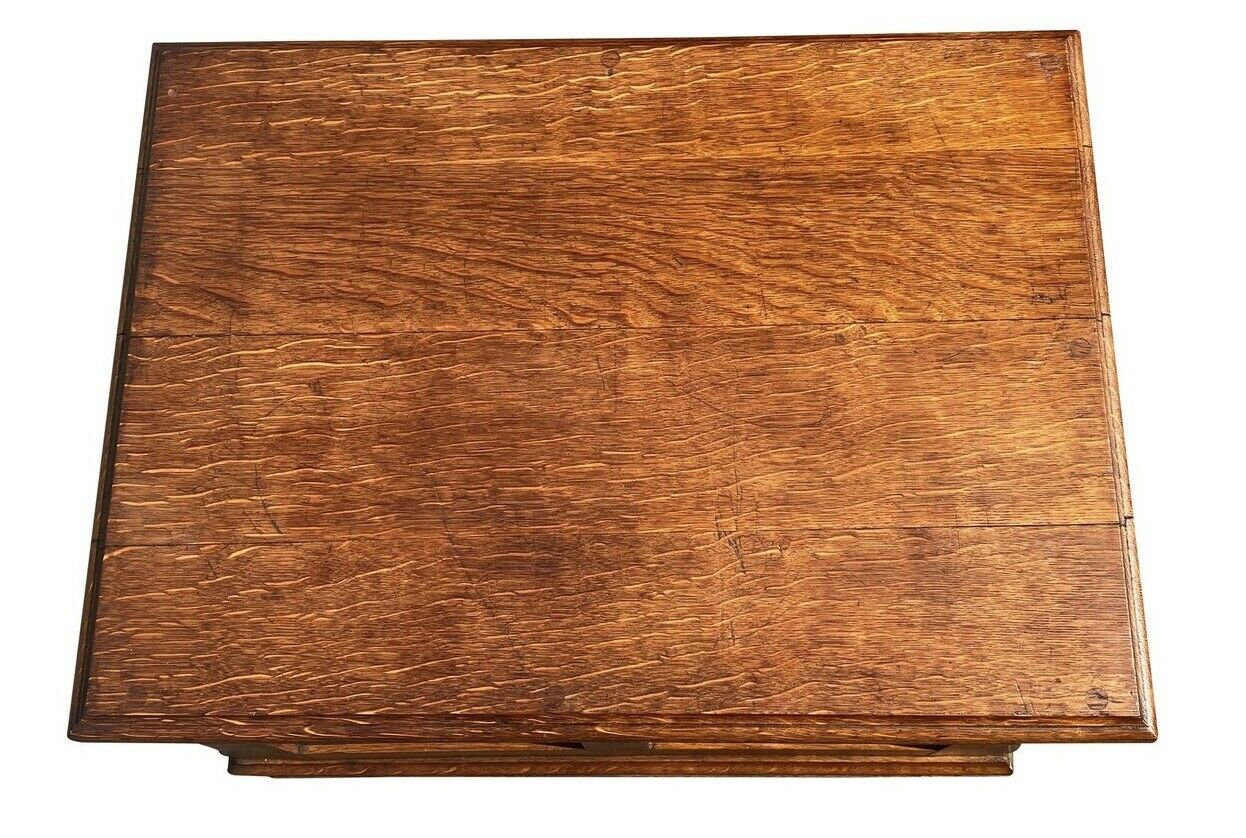 19TH C ANTIQUE VICTORIAN TIGER OAK 6 DRAWER DESKTOP FILE CABINET / SPOOL CABINET