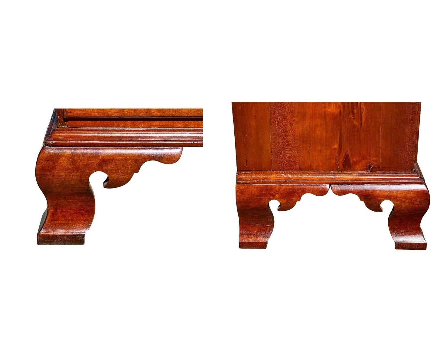 18th C Antique Chippendale Connecticut Cherry Linen Press / Secretary Desk