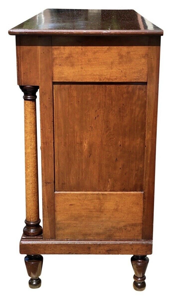 19TH C ANTIQUE SHERATON TIGER MAPLE & BIRDS EYE MAPLE SIDEBOARD / SERVER