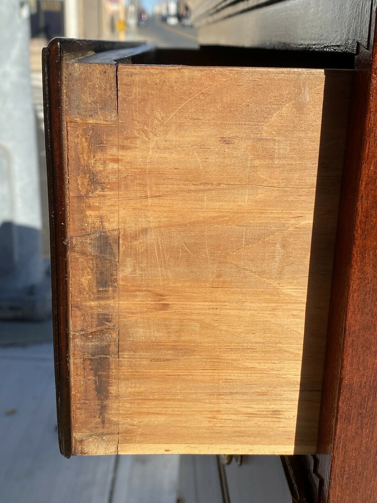 19th C Antique Cherry 6 Drawer Hepplewhite Dresser / Tall Chest