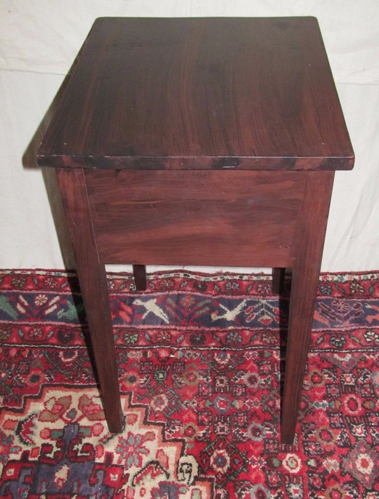18TH CENTURY HEPPLEWHITE MAINE FOLK ART PAINTED ONE DRAWER TABLE IN PINE