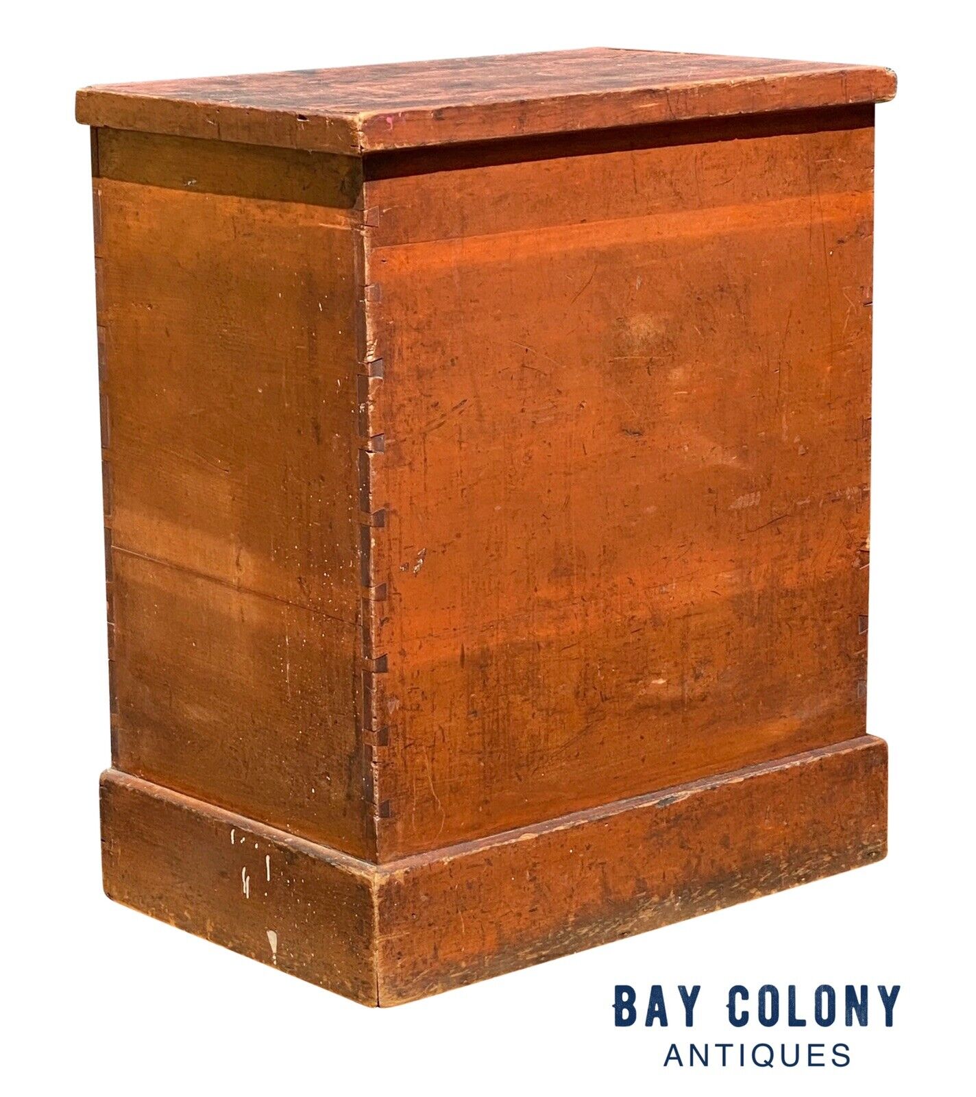19th C Antique Country Primitive Pine Grain Bin / Lift Top Chest