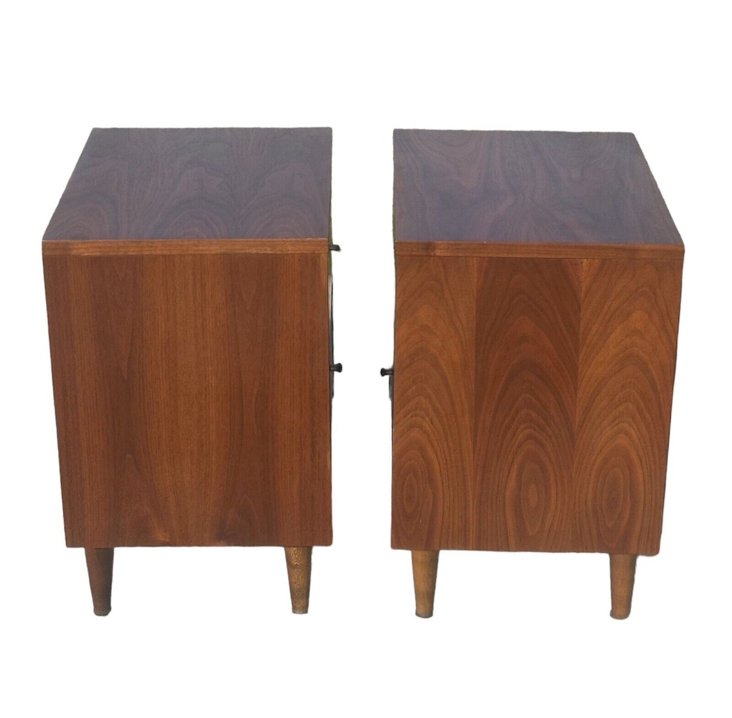 Pair of Mid-century Modern Walnut Two Drawer Nightstands by Crescent Furniture