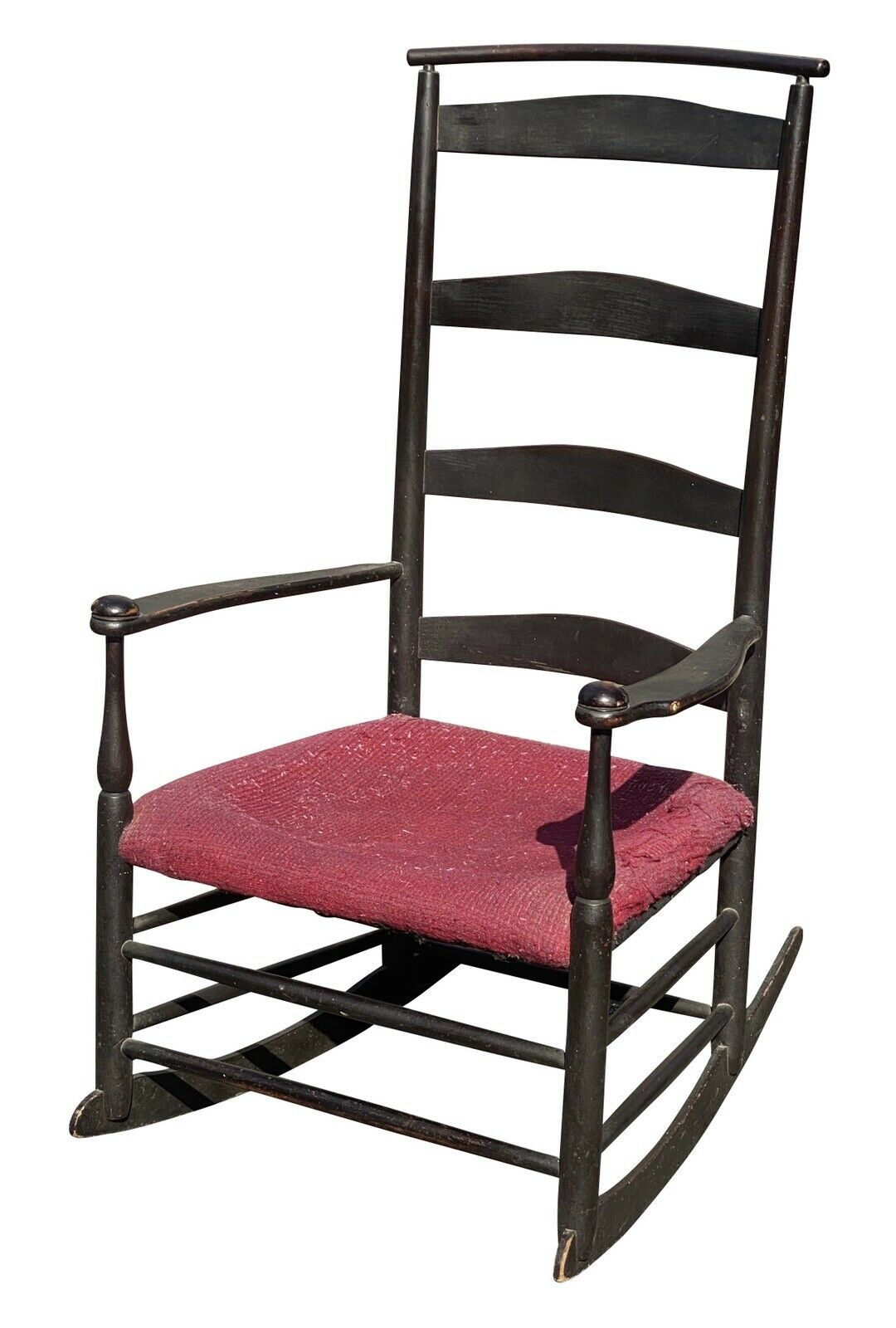 19TH C ANTIQUE SHAKER MOUNT LEBANON #6 MUSHROOM CAP ARM CHAIR / ROCKER