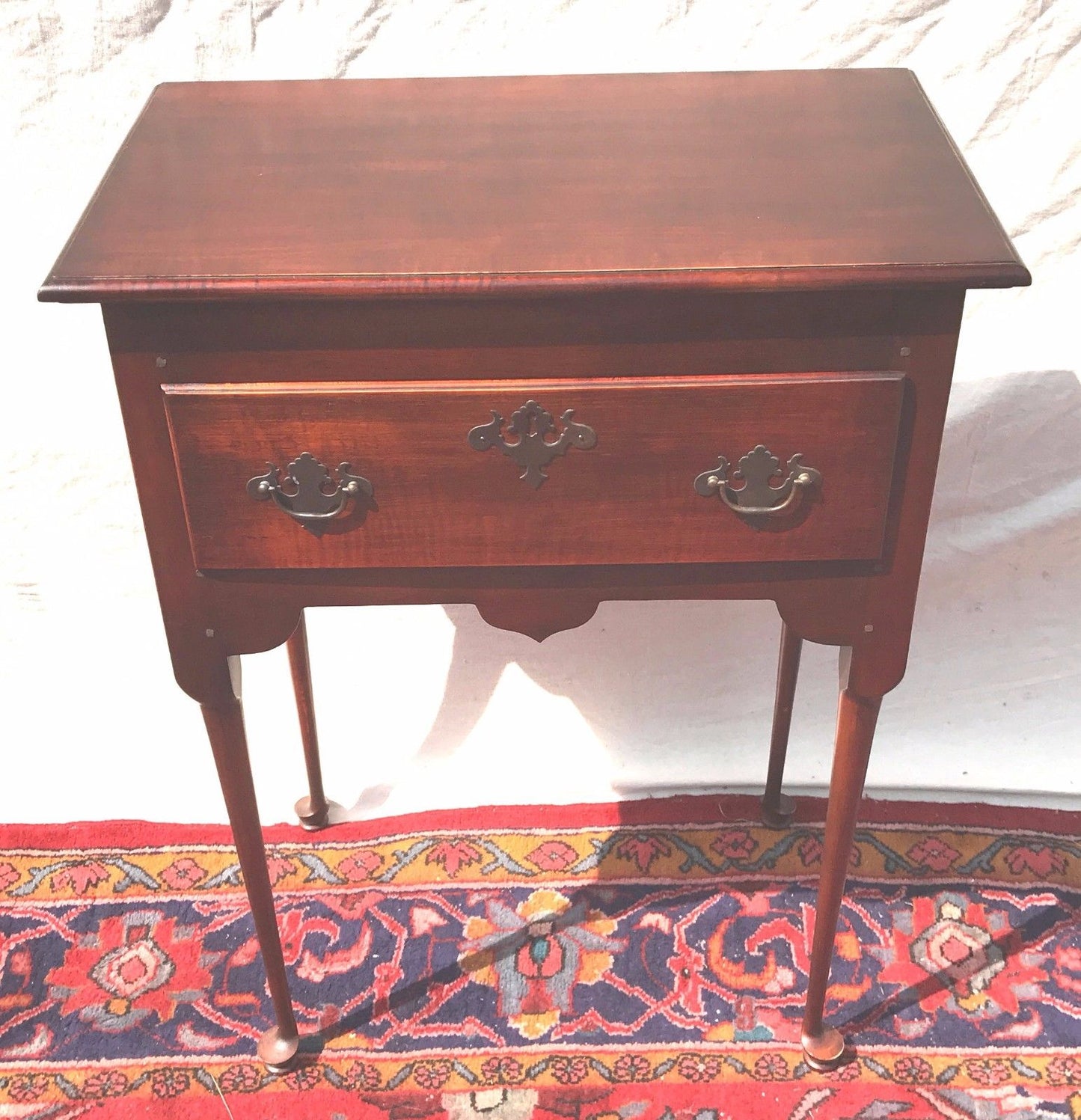 HIGHLY FIGURED CHERRY QUEEN ANNE SERVING TABLE -PEG JOINED & TOP QUALITY ITEM!