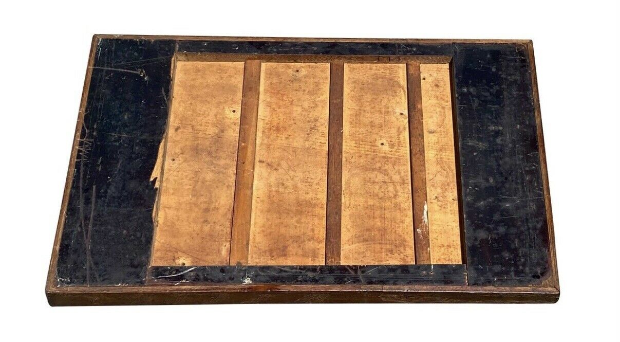 19TH C ANTIQUE COUNTRY PRIMITIVE MIXED WOOD GAME BOARD ~ CHECKERS / CHESS