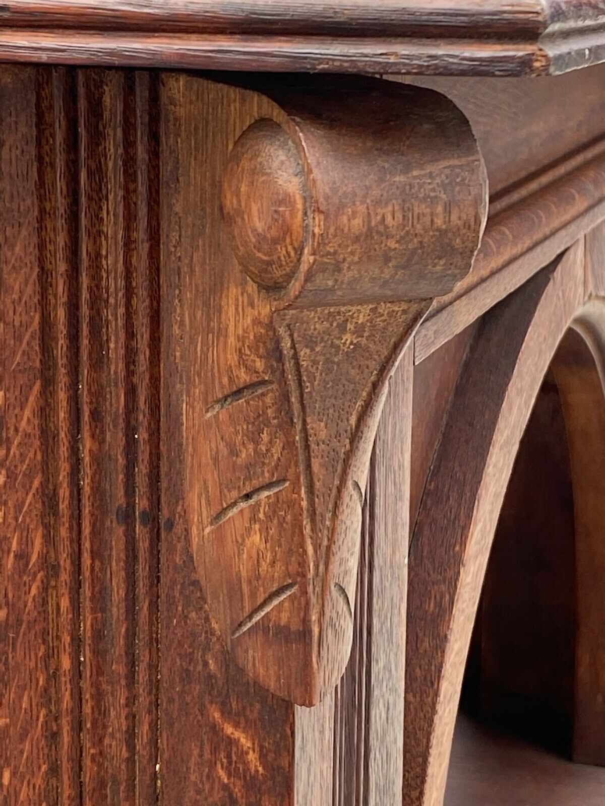 19th C Antique New York Victorian Tiger Oak Parlor Table - Thomas Brooks