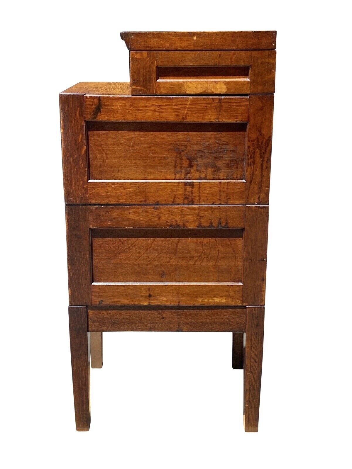 Antique Arts & Crafts Tiger Oak Stacking File Cabinet - Library Bureau Makers