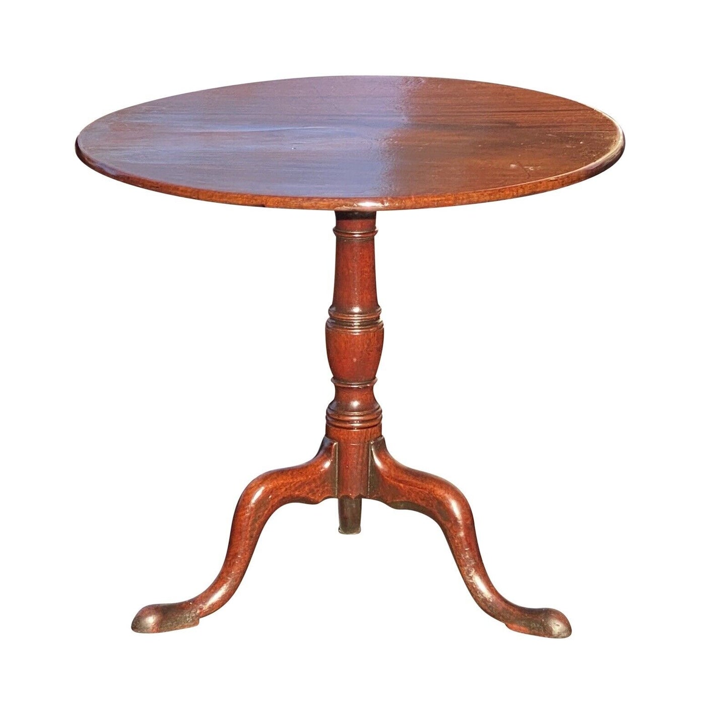 Antique South Carolina Queen Anne Walnut Tilt Top Table on Snake Legs