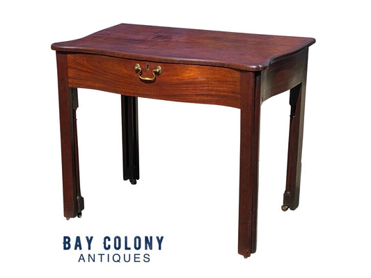 18th C Antique Irish Chippendale Mahogany Writing Desk / Dressing Table - Lowboy