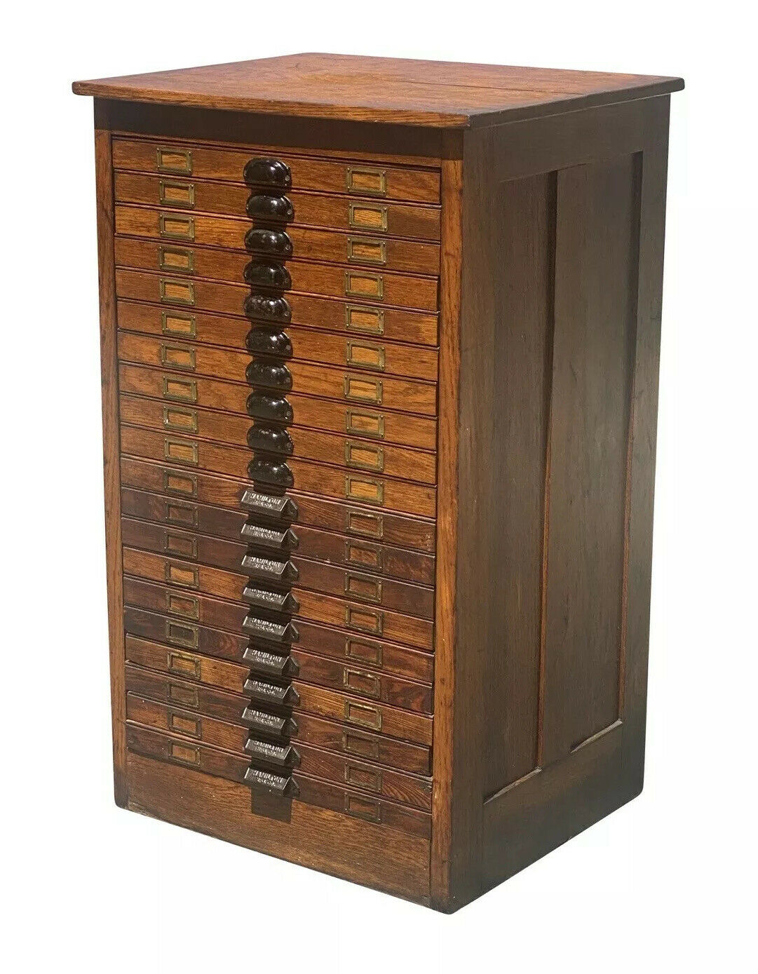 19TH C ANTIQUE VICTORIAN OAK HAMILTON MFG CO TYPE MAKER / PRINTERS FILE CABINET