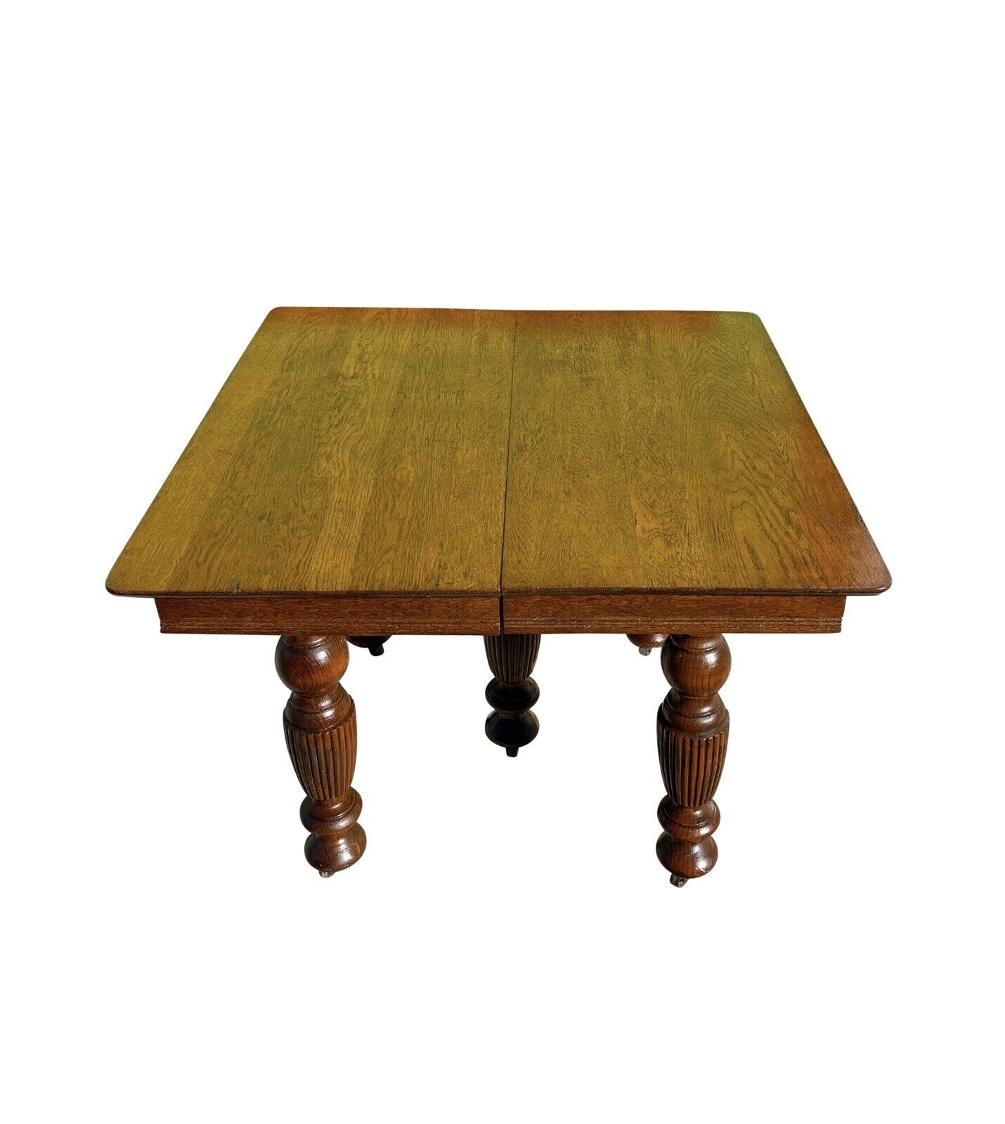 19th C Antique Victorian Oak Dining Table With 5 Leaves - 7.5+ Feet Long
