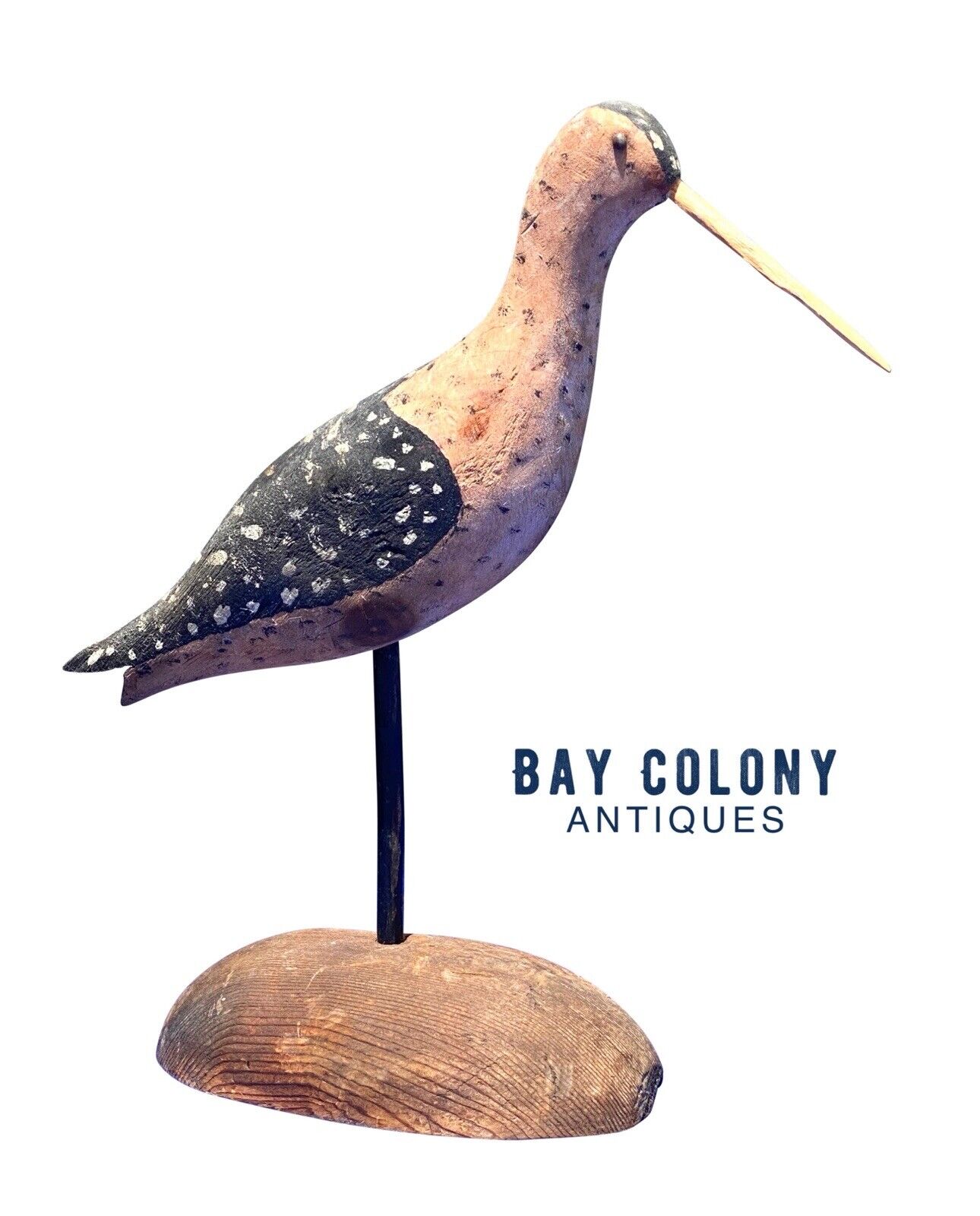 Vintage Carved & Painted Godwit Shorebird Decoy / Wood Carving