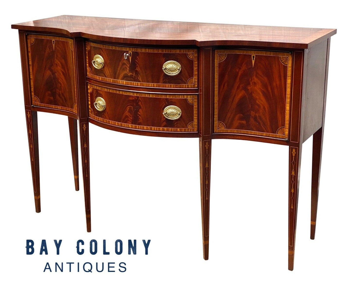 20TH C FEDERAL ANTIQUE STYLE MAHOGANY SIDEBOARD / SERVER BY COUNCILL CRAFTSMEN