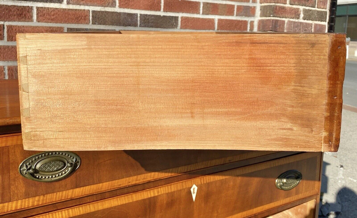 Antique Cherry & Tiger Maple Hepplewhite Chest of Drawers - Spooner & Fitts