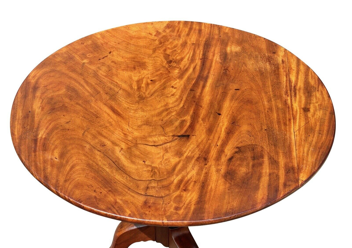 18th C Antique Massachusetts Mahogany Tilt Top Tea Table - Joseph Short