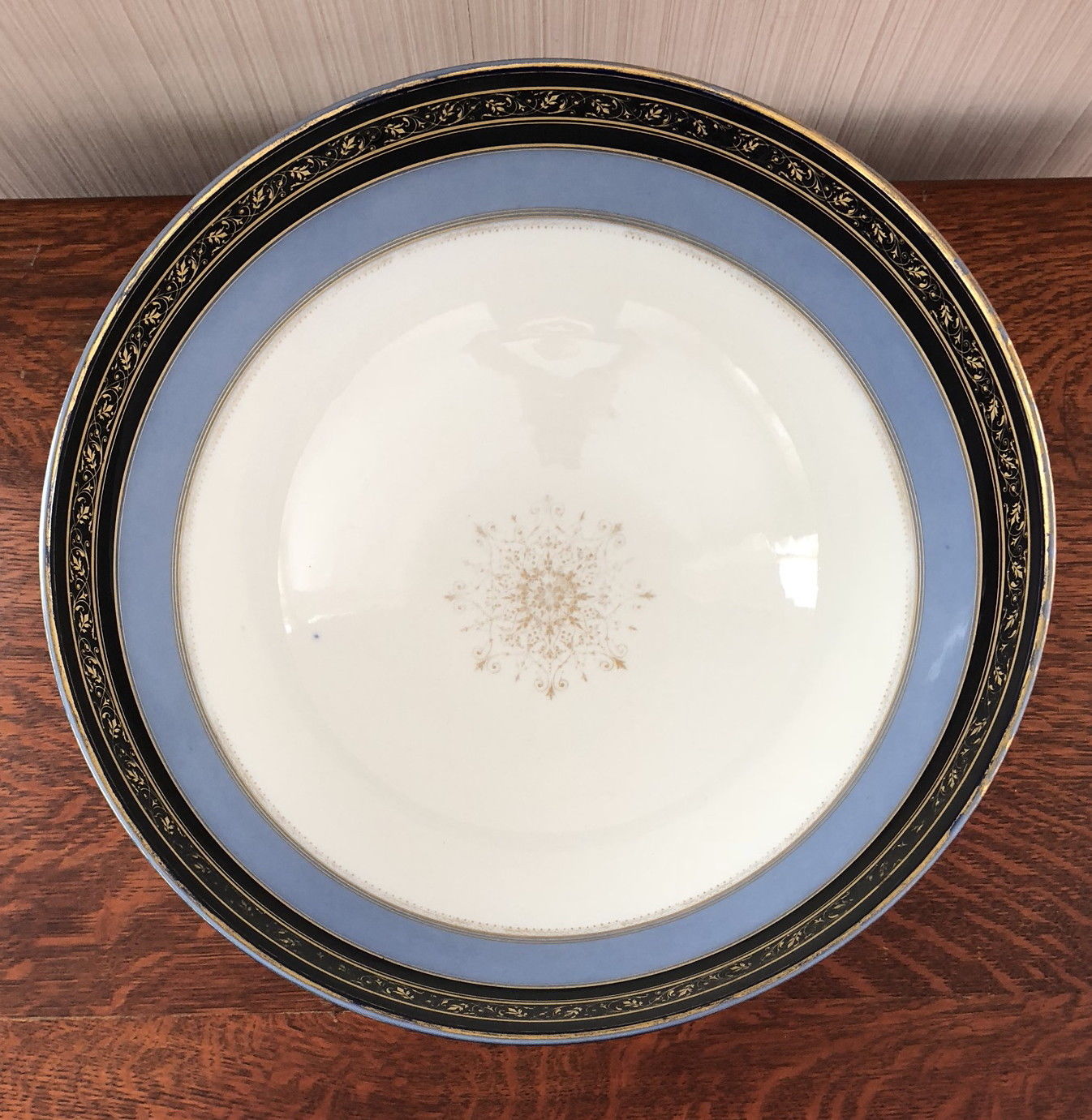 LIMOGES WILLIAM GUERIN & CO JEWELERS AZURE & COBALT BLUE PUNCHBOWL