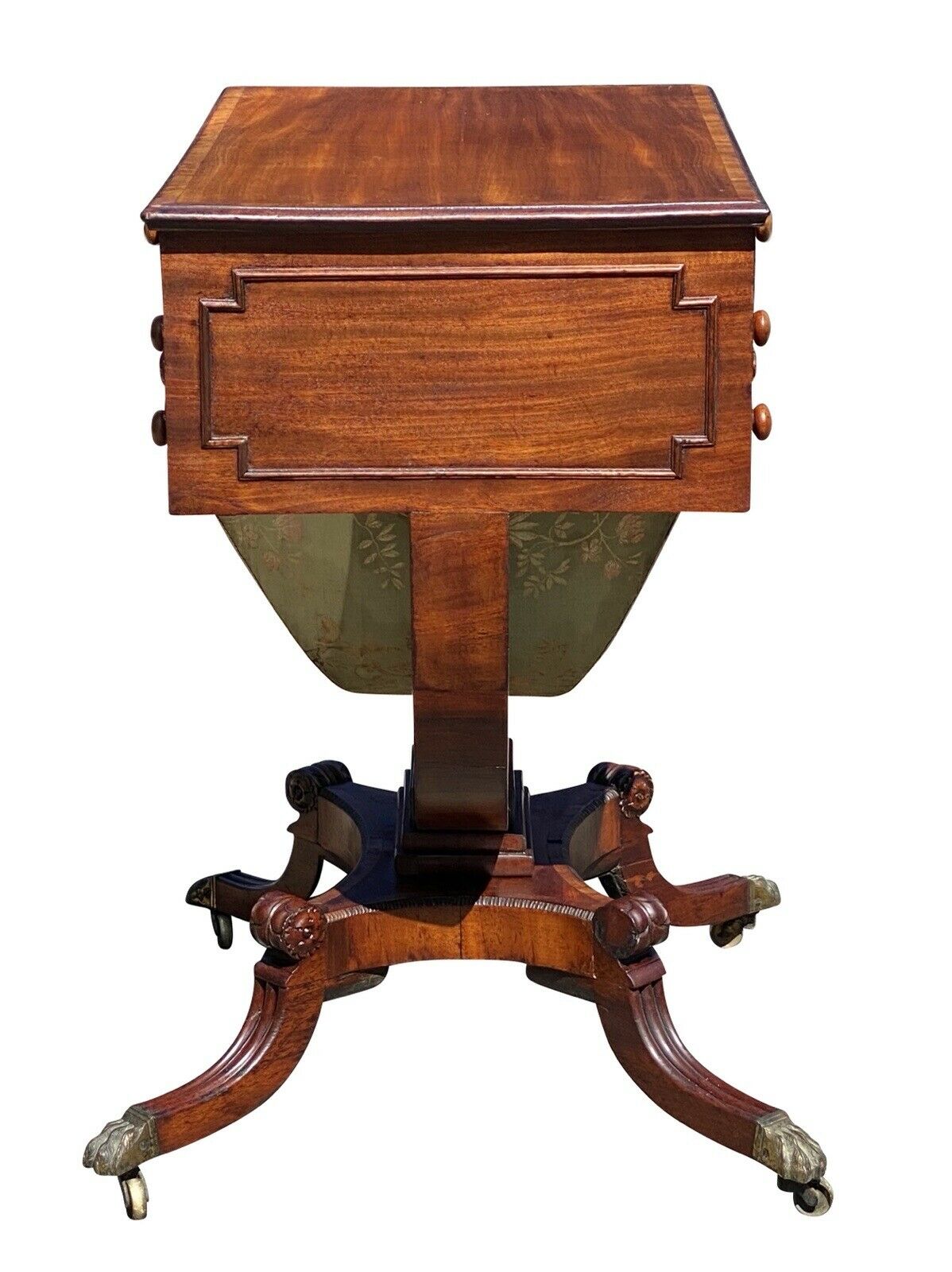 19th C Antique Federal New York Duncan Phyfe Mahogany Sewing Stand / Work Table