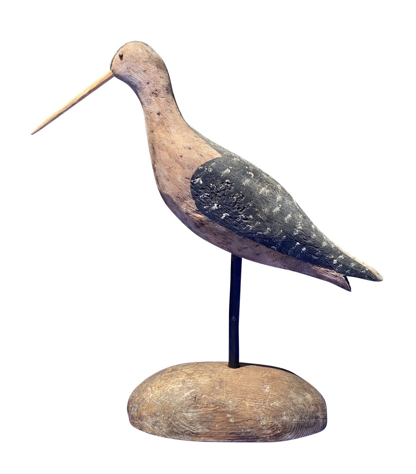 Vintage Carved & Painted Godwit Shorebird Decoy / Wood Carving