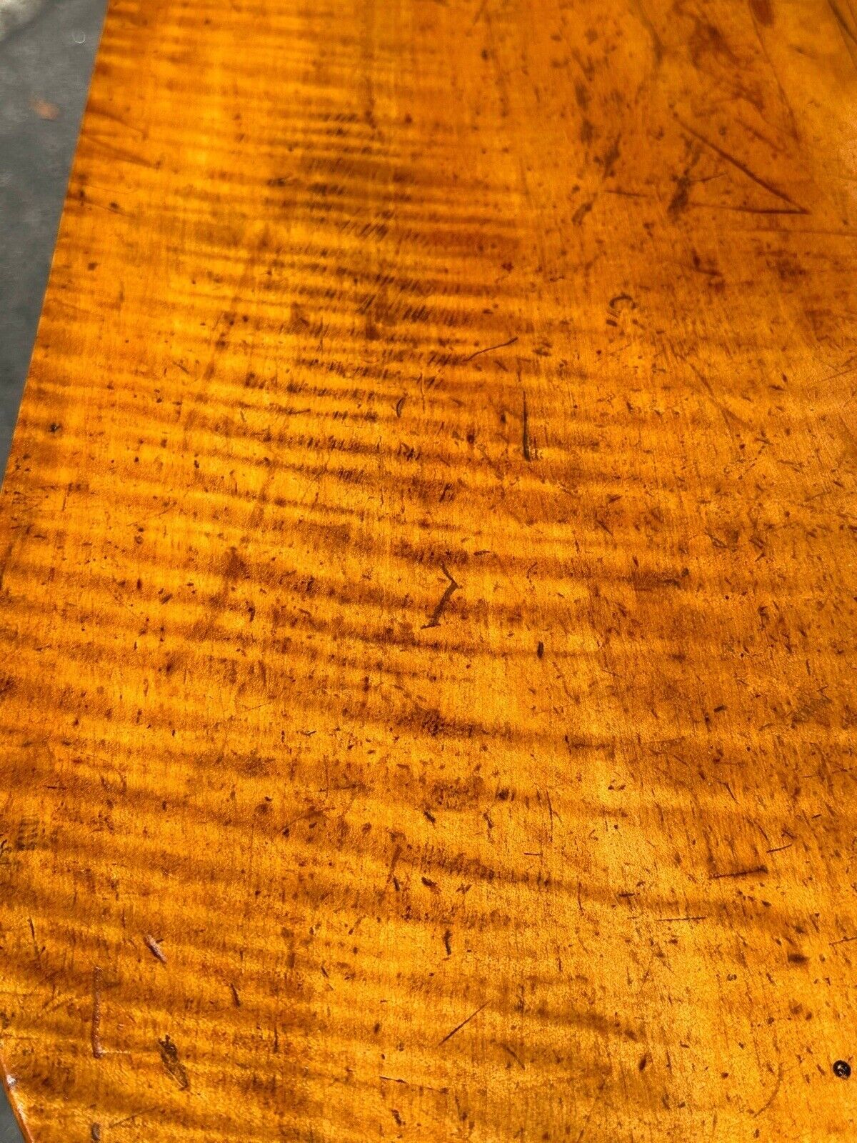 Early 19th Century Antique Federal Tiger Maple & Cherry Dropleaf Bakers Table