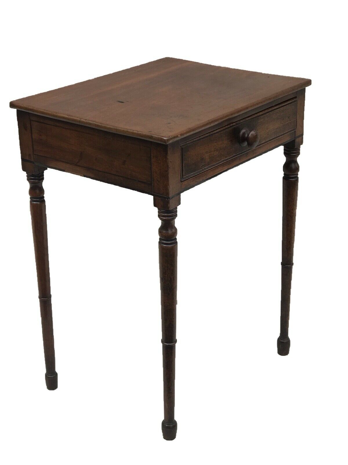 19TH C ANTIQUE SOUTHERN WALNUT SHERATON WORK TABLE ~~ NIGHT STAND / END TABLE