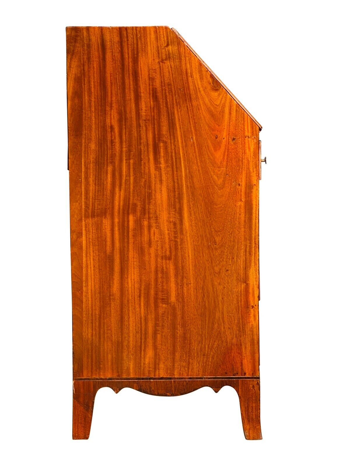 19TH C ANTIQUE AMERICAN HEPPLEWHITE MAHOGANY SLANT LID SECRETARY DESK