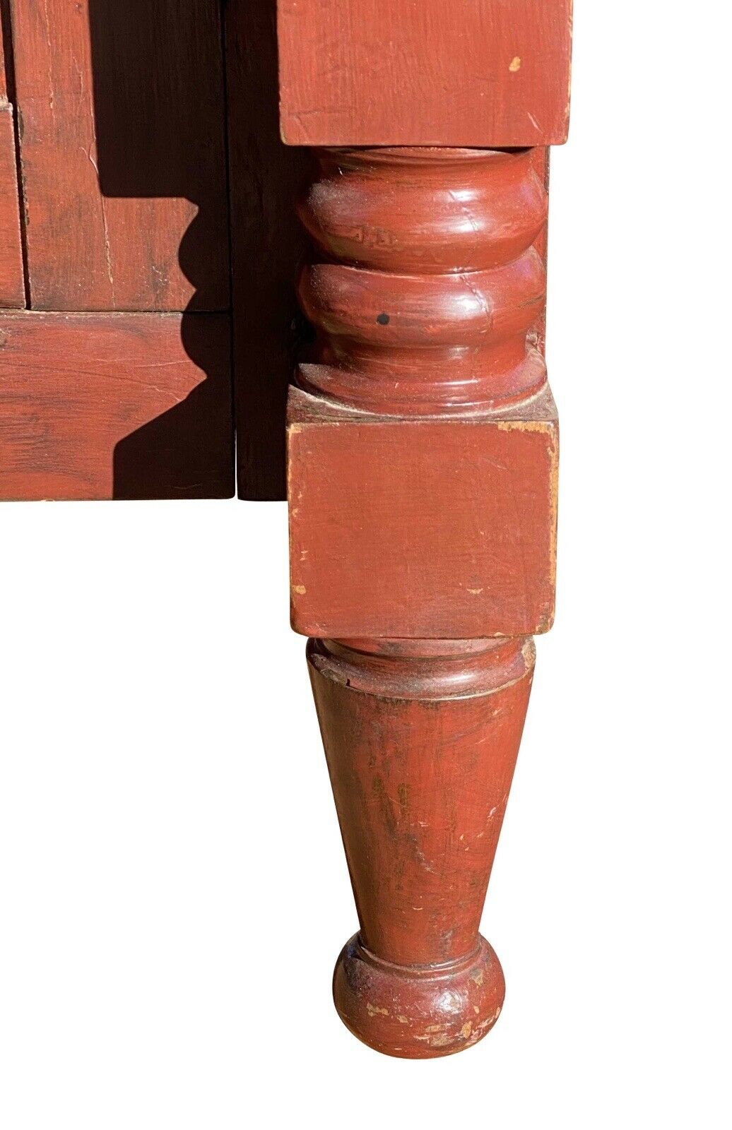 19th C Antique Country Primitive Grain Painted Jelly Cupboard / Kitchen Cabinet