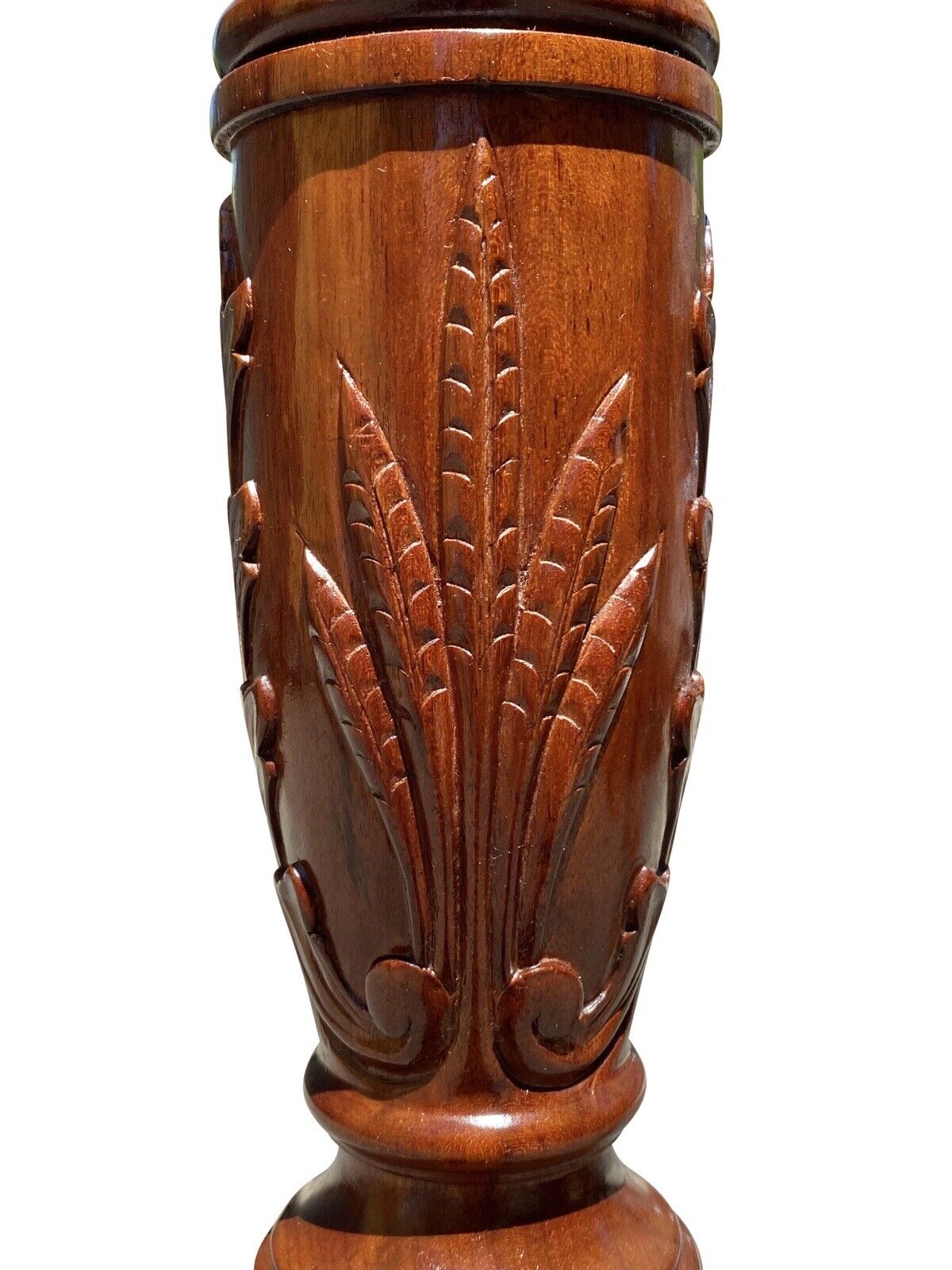 20th C Chippendale Antique Style Mahogany Queen Size Rice Carved Tester Bed