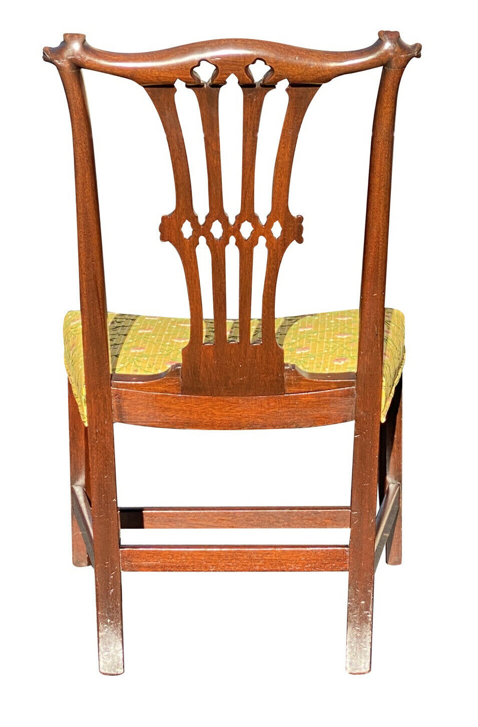 18TH C ANTIQUE MAHOGANY CHIPPENDALE CARVED SIDE CHAIR W/ PIERCED SPLAT
