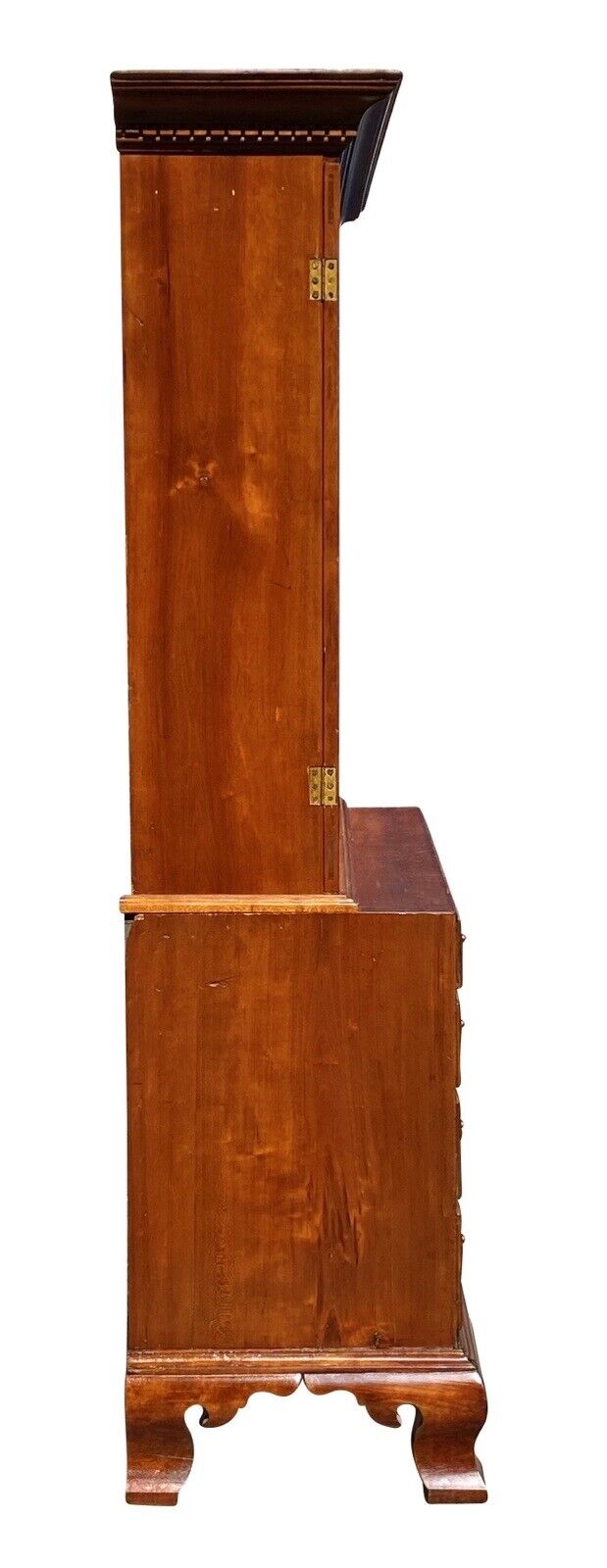 18th C Antique Chippendale Connecticut Cherry Linen Press / Secretary Desk