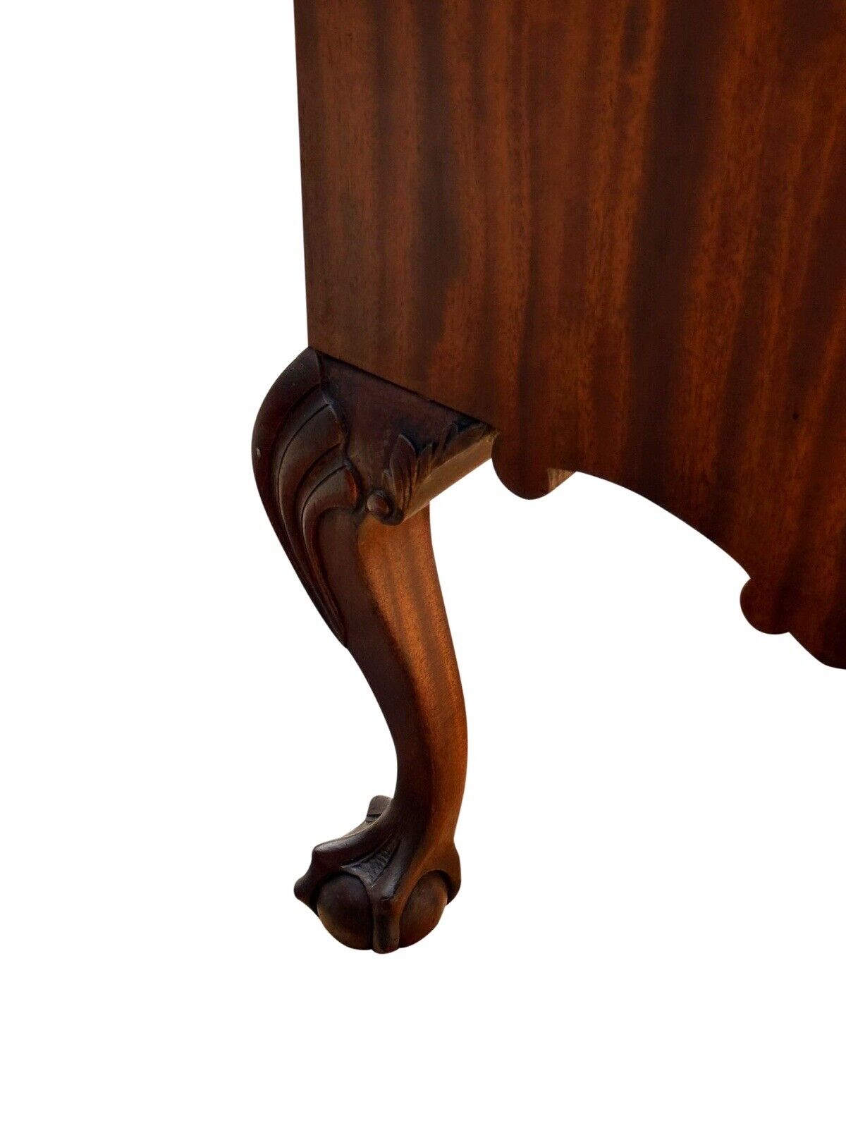 Antique Chippendale Style Mahogany Shell Carved Highboy on Ball & Claw Feet
