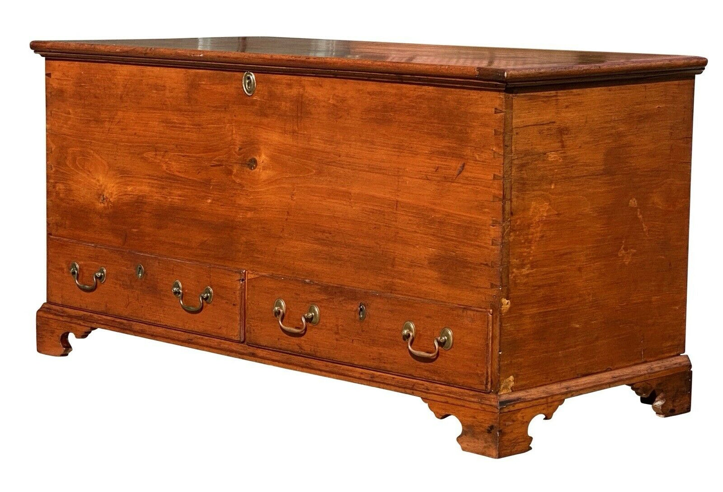 18th C Antique Pennsylvania Chippendale Cherry Blanket Box / Chest